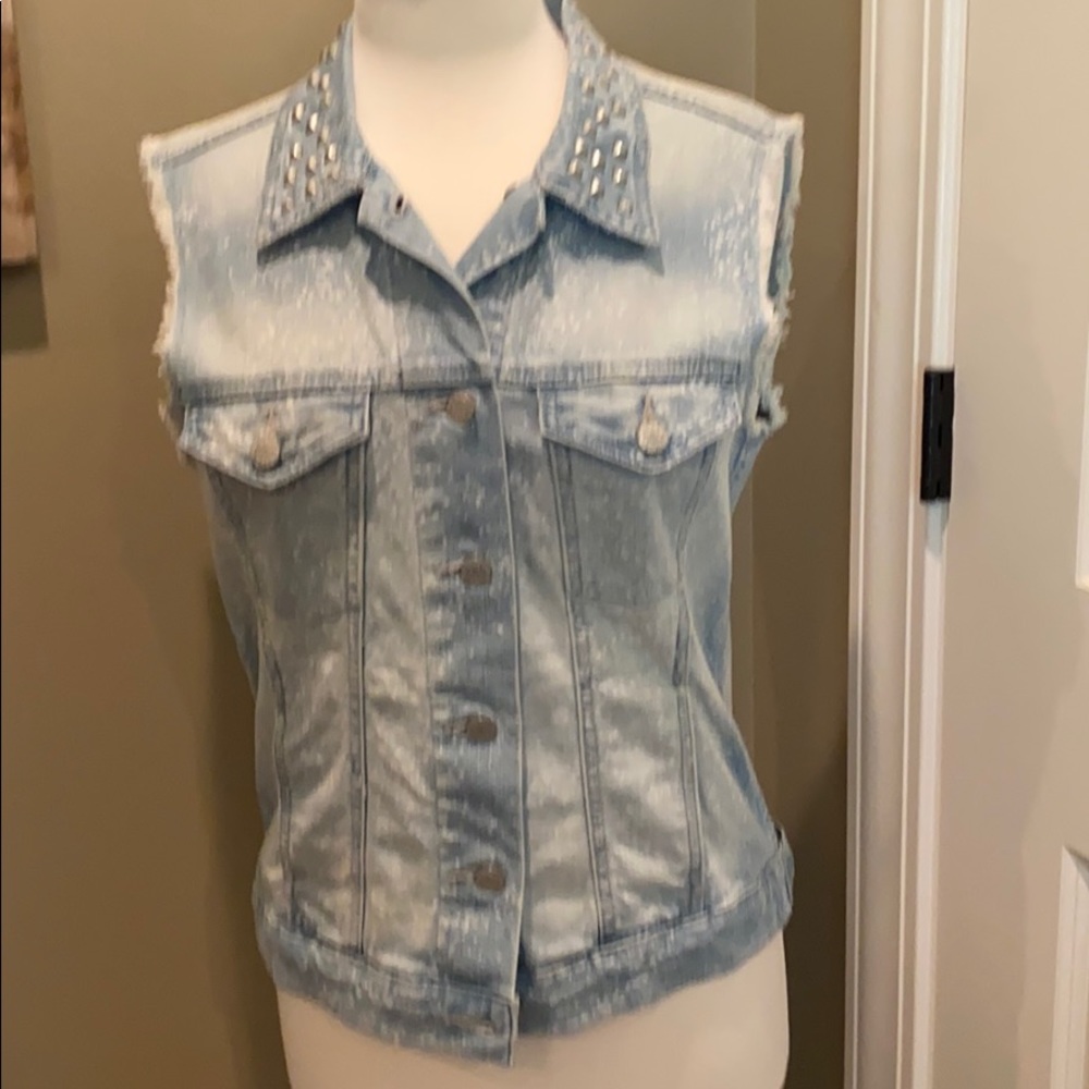 White washed denim vest